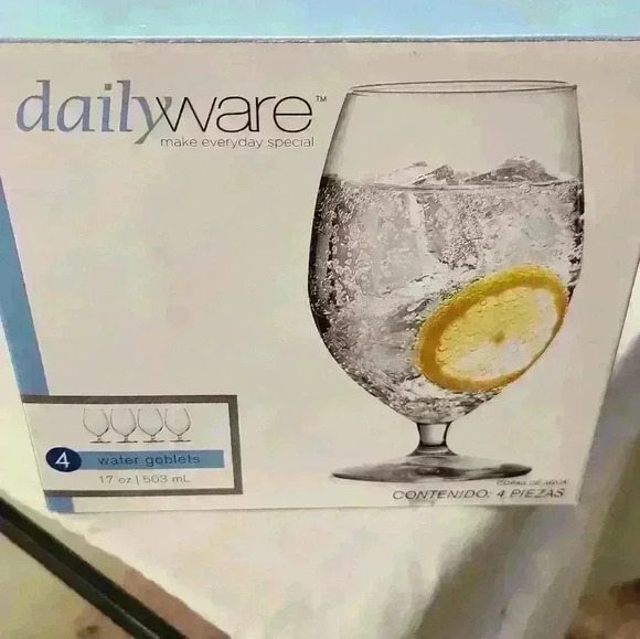 Daily ware glass drinking goblets. NIB - Picture 4 of 8